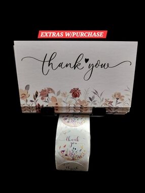 NWT - 550ct. 50 Thank Cards 500 Thank You Stickers 3.54x1.9